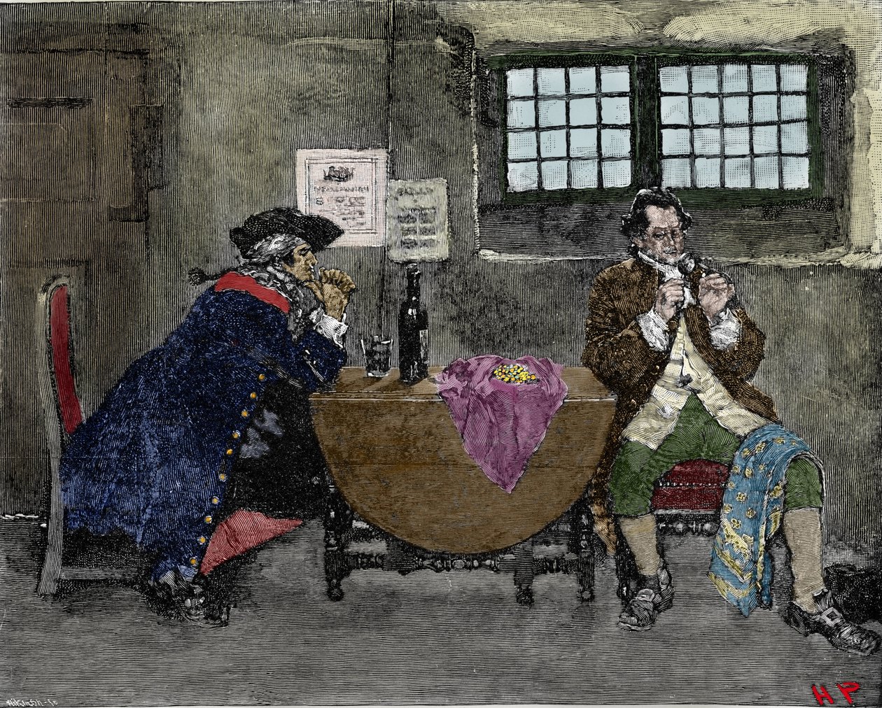 Hacker Henry Every (John Avery, Long Ben, Benjamin Bridgeman) (? -1695) düşman saldırıları sırasında ele geçirilen mücevherleri satıyor İllüstrasyon Howard Pyle (1853-1911) by American School