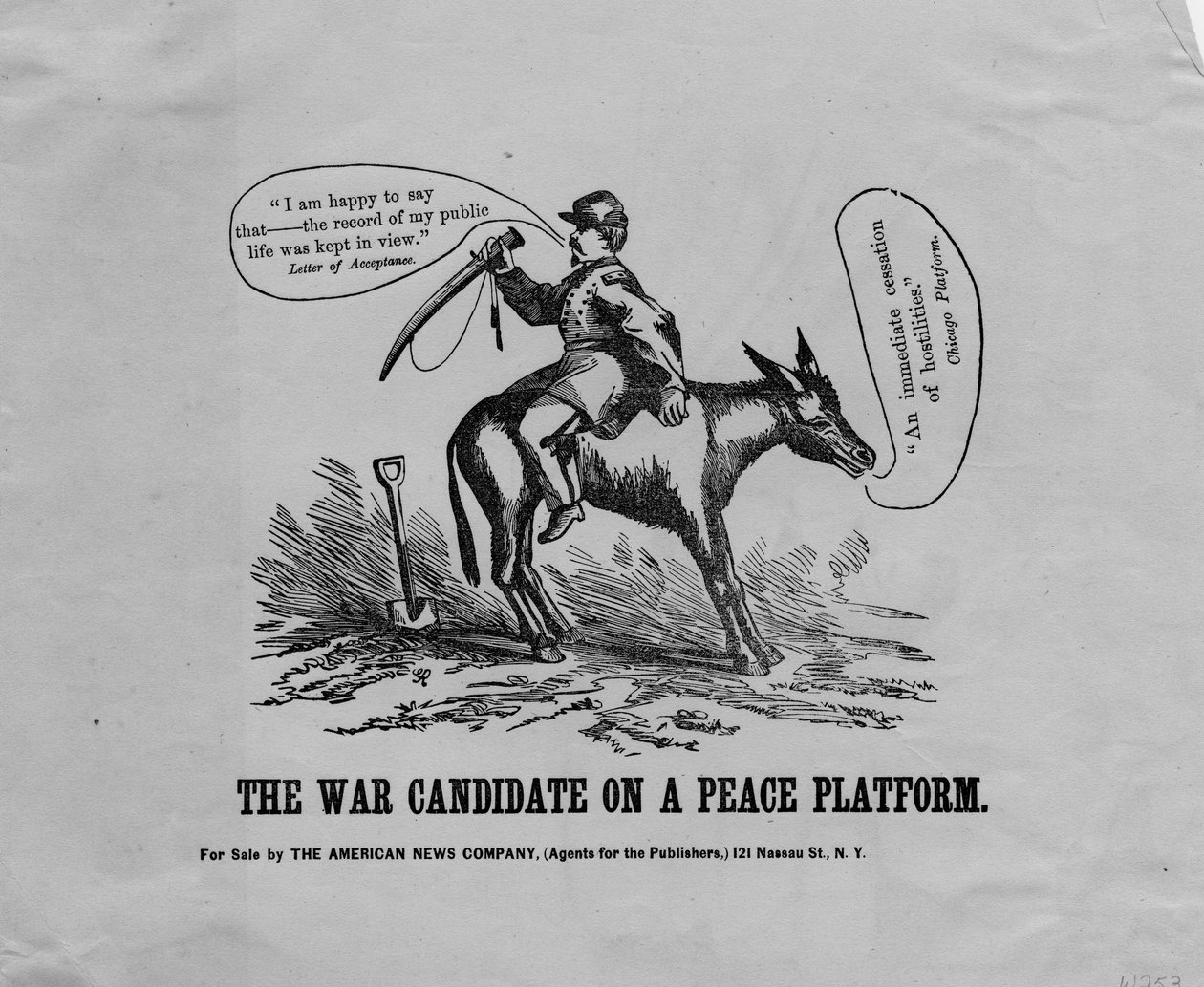 American News Co., New York, 1864 tarafından yayınlanan bir barış platformunda savaş adayı by American School