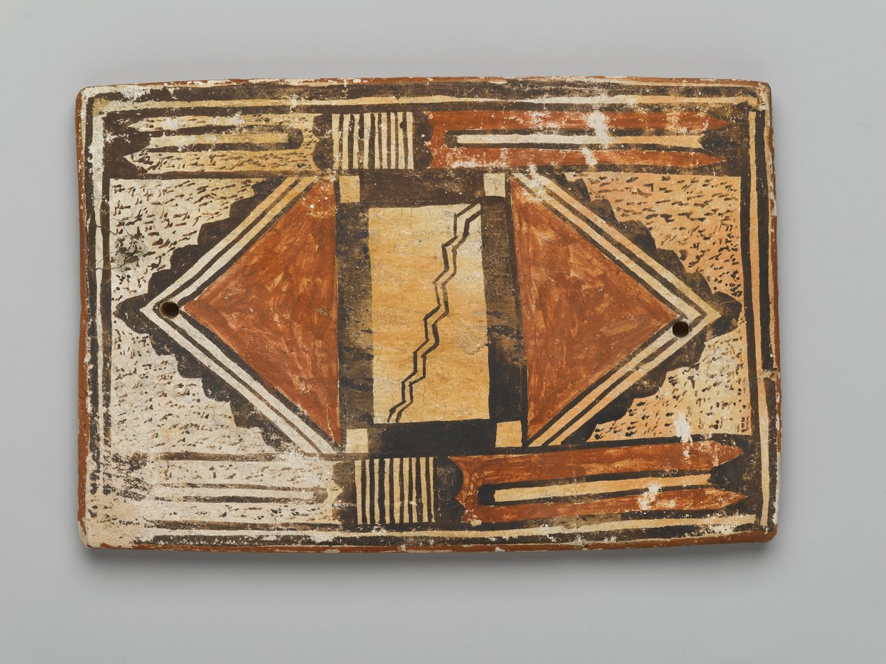 Hopi Halkı tarafından Arizona, Mesa'da yapılan kiremit (kil ve astar) by American School