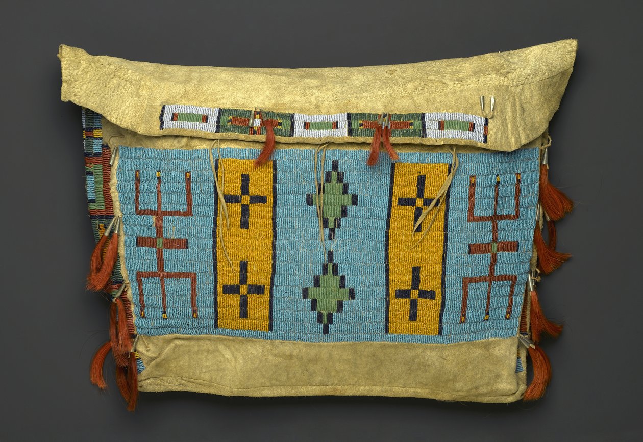 Ovalar Bölgesinden Tipi Çanta, 1860-1900 dolayları (deri, boncuk, metal ve at kılı) by American School