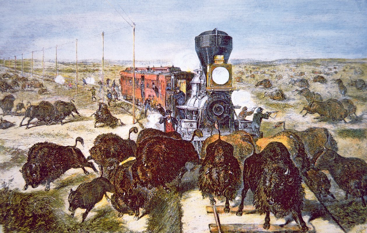 Kansas Pasifik Demiryolunda Tren Yolcuları, 1870