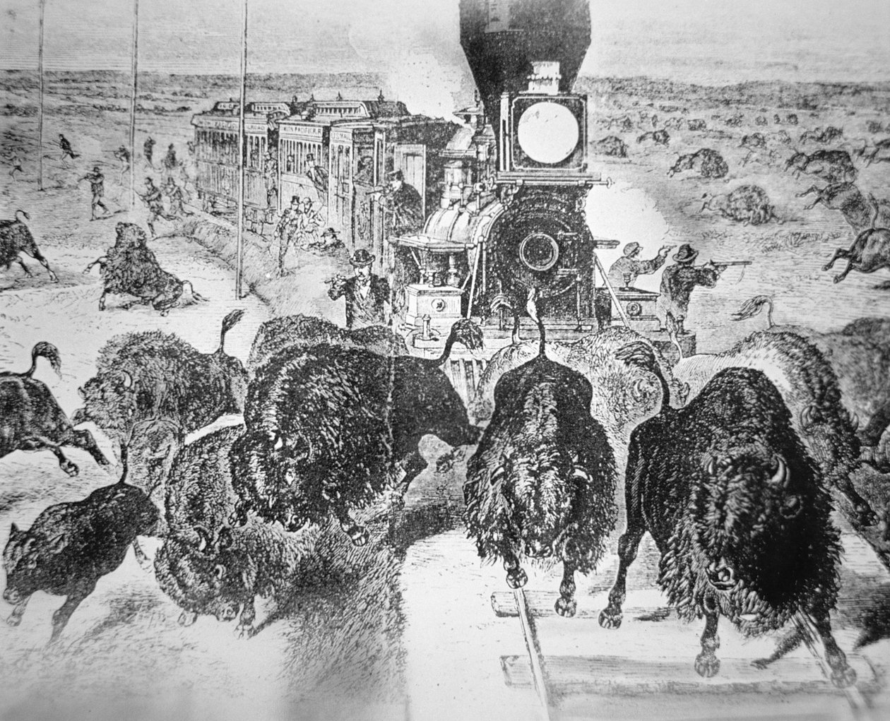 Kansas Pasifik Demiryolunda Tren Yolcuları, 1870