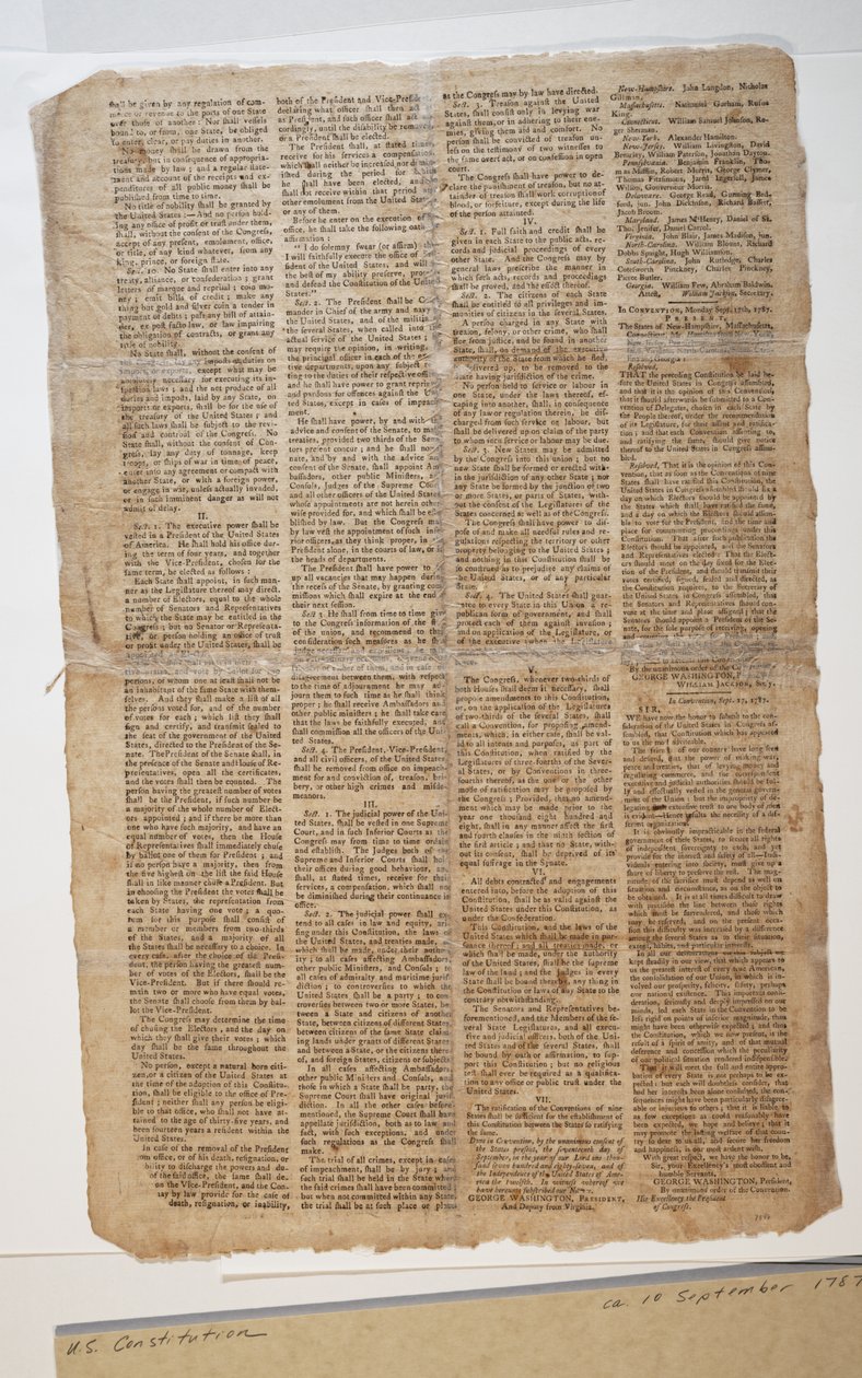 ABD Anayasası, c.10 Eylül 1787 (ayrıca bkz. GLC 696083) by American School