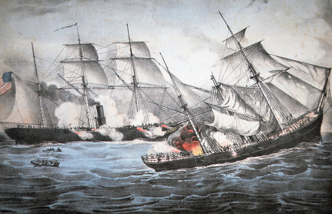 ABD Sloop "Kearsage", Cherbourg açıklarında Konfederasyon Raider "Alabama"yı batırdı by American School