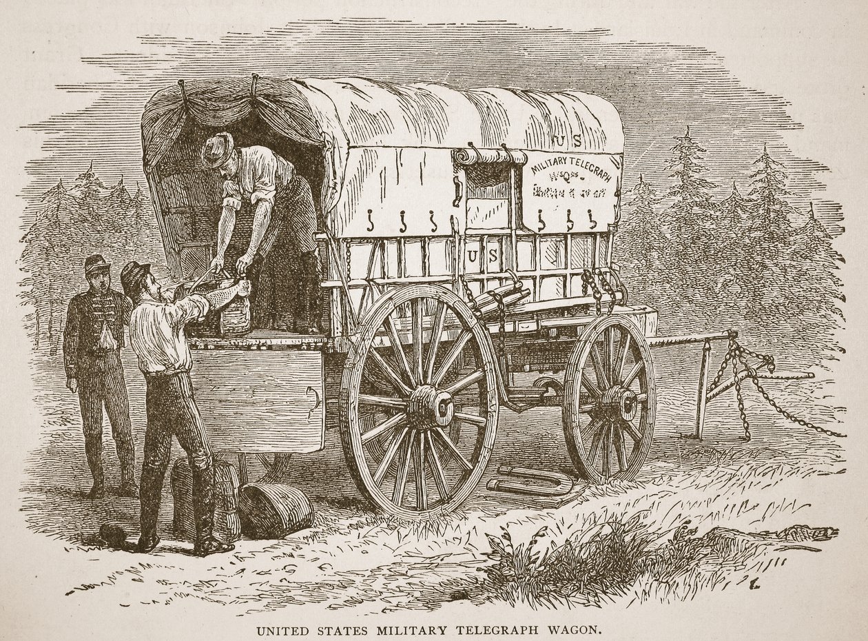 Amerika Birleşik Devletleri Askeri Telgraf Vagonu, bir kitap barından. 1896 by American School