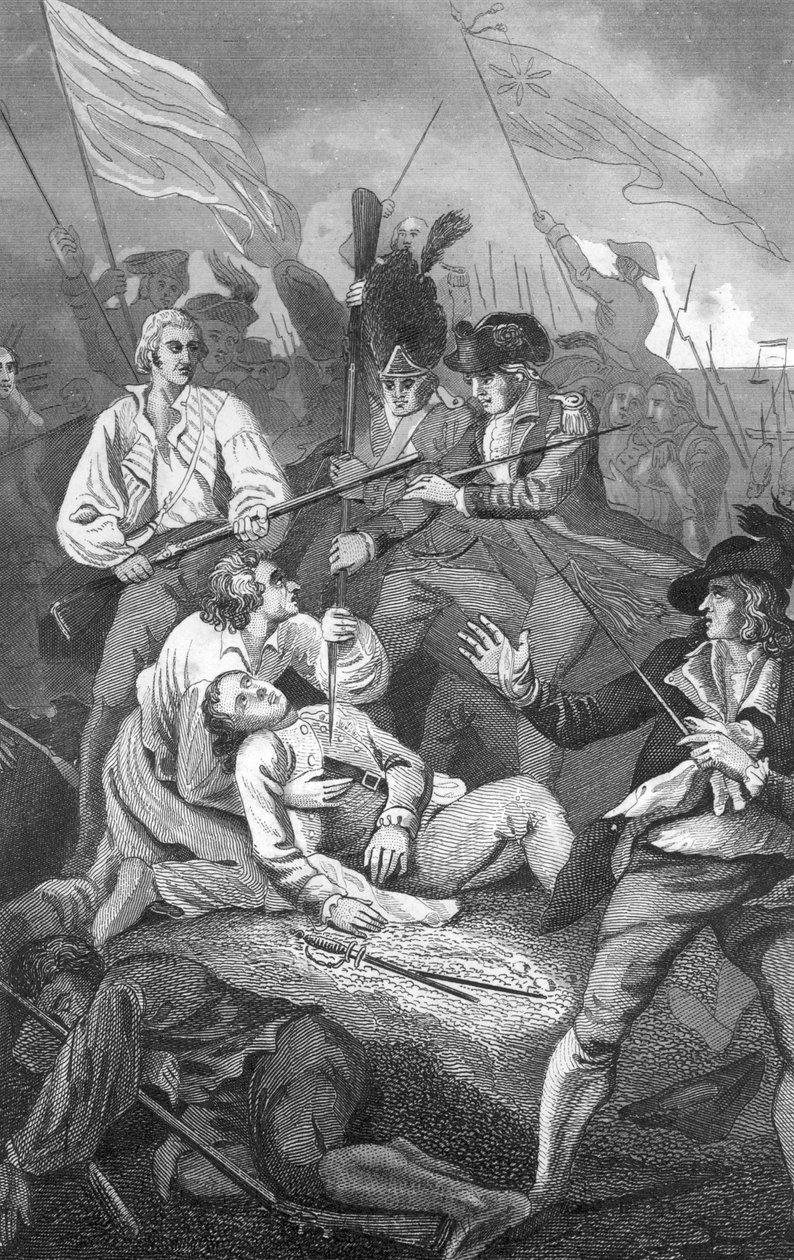 Bunker Hill Savaşı'nın görünümü, 17 Haziran'da yapılan bir savaştı. by American School