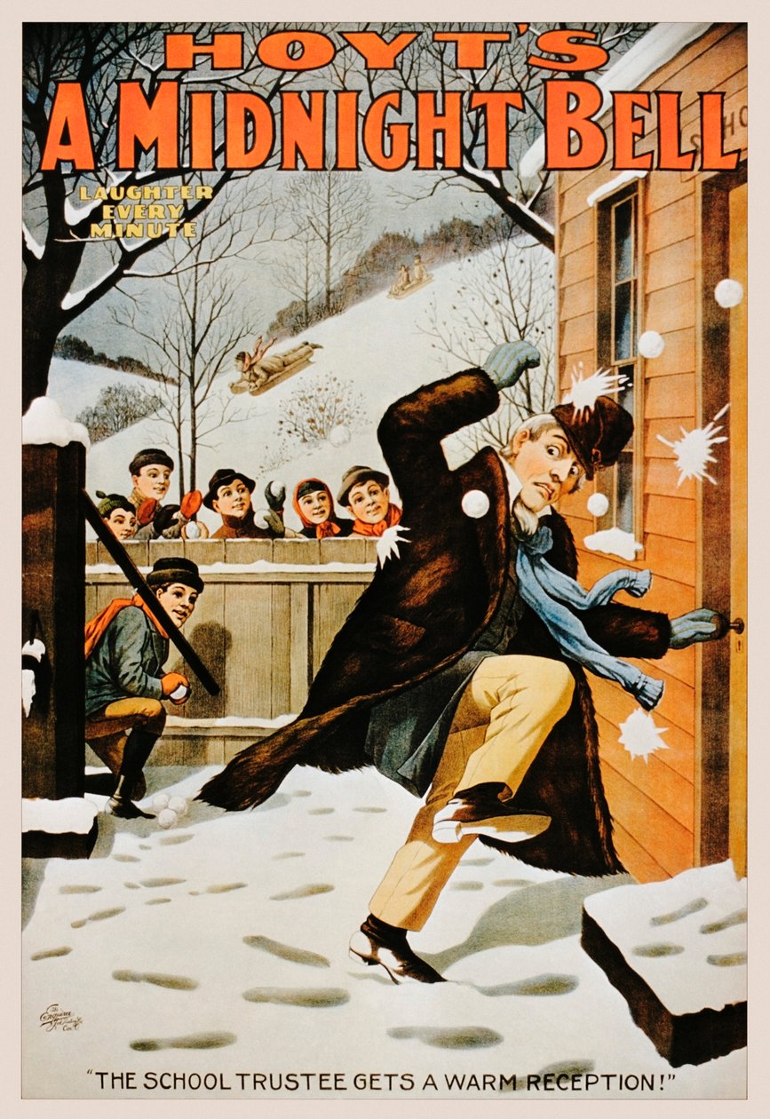 Kartopu ile adam yağma erkek çocukların VINTAGE poster, 1890-99 by American School