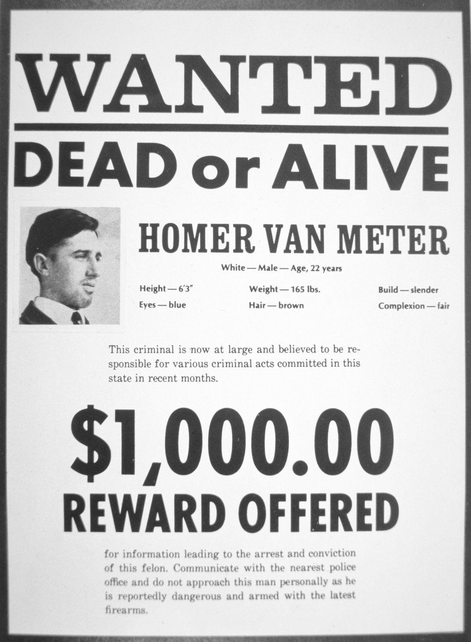 Homer van Meter için aranıyor posteri (gazete) by American School