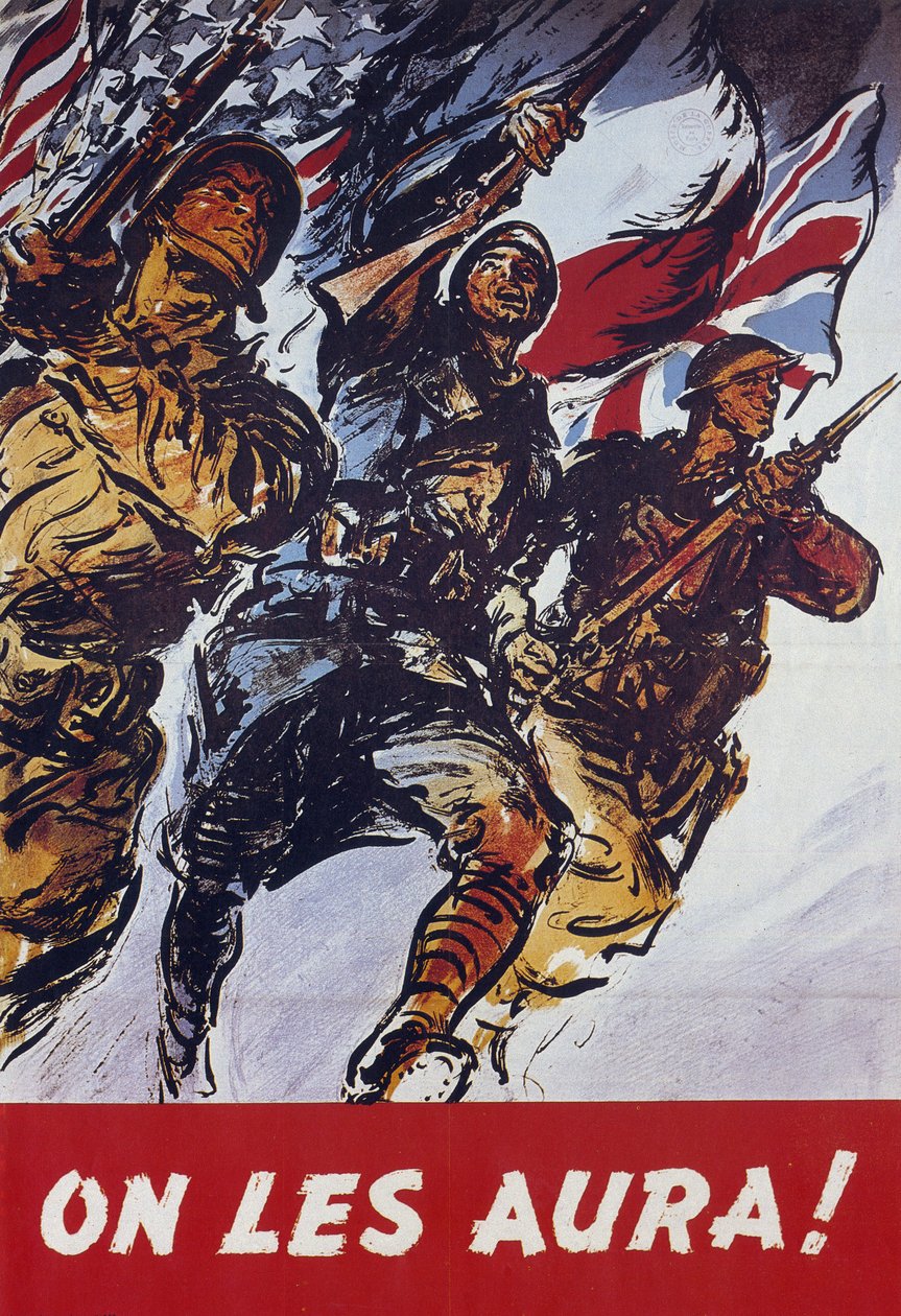 Onları alacağız! 1944 Amerikan propaganda afişi, 1944 karadan çıkarılmasından sonra yayınlandı. by American School