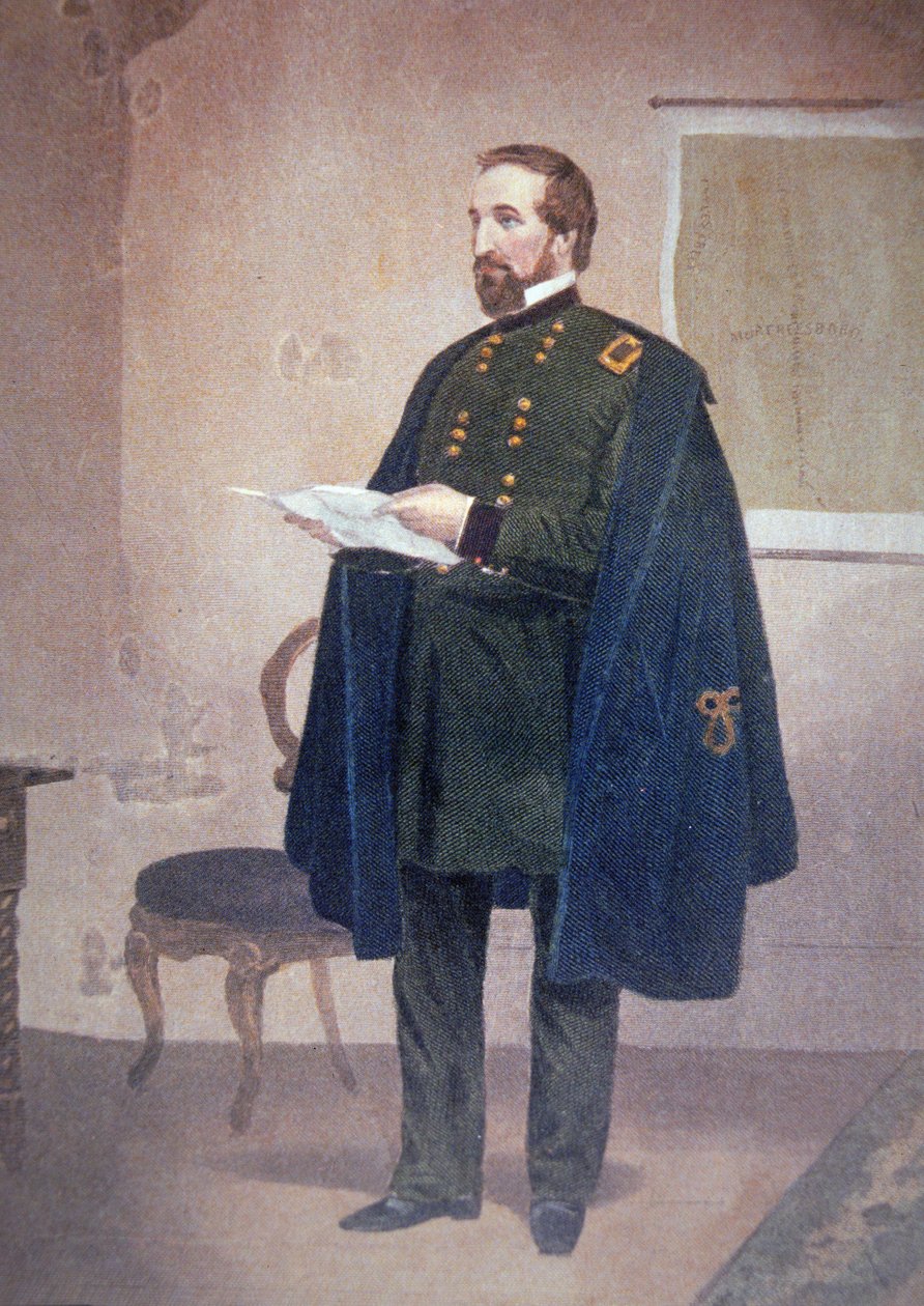 William Starke Rosencrans (1819-98) (renkli taş) by American School