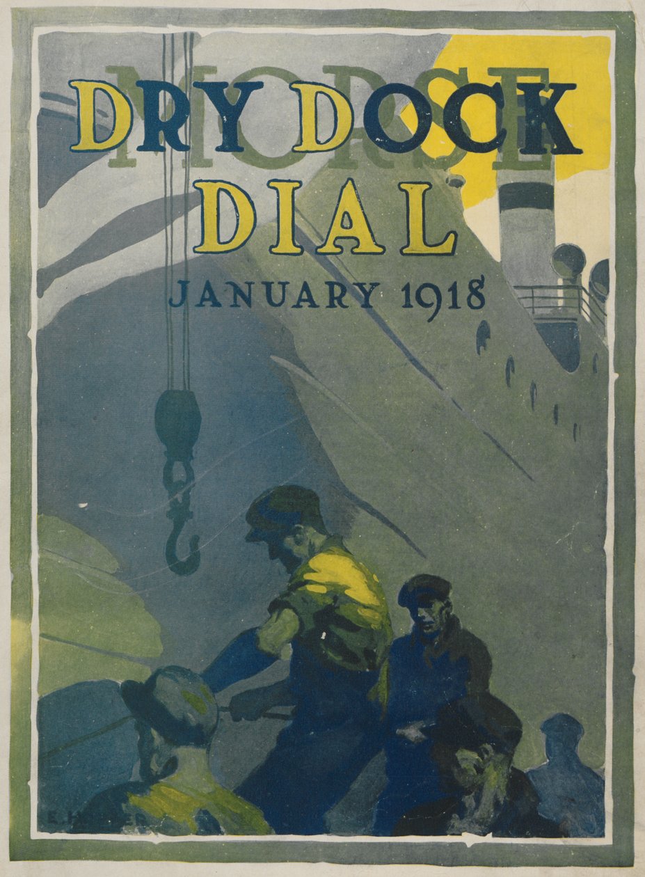 Morse tersanesindeki işçiler, Morse Dry Dock Kadranının ön kapağı, Ocak 1918 by American School