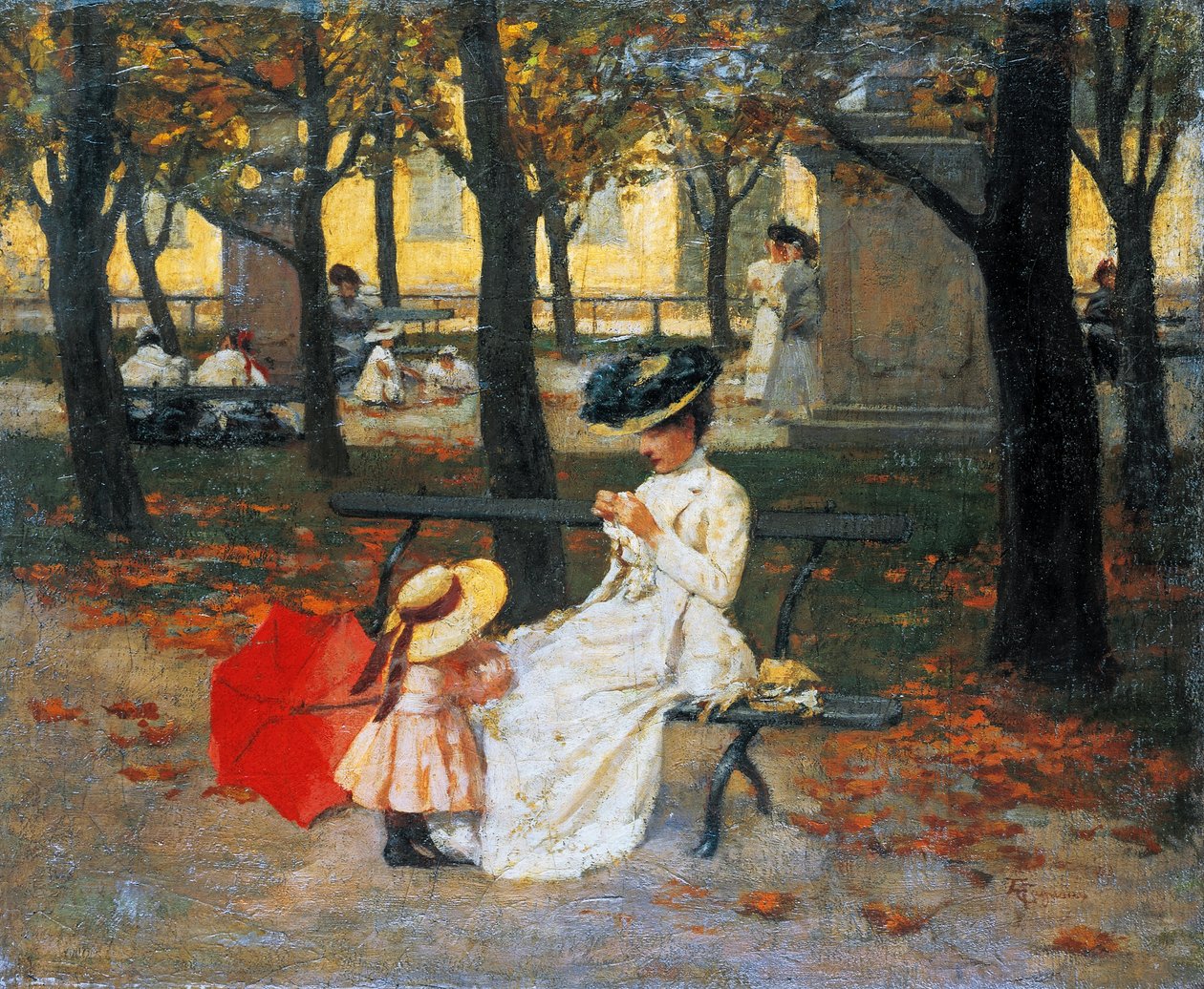 Halk Bahçeleri, Amerigo Cagnoni (1853-1923), tuval üzerine yağlı boya, 49x60,5 cm by Amerino Cagnoni