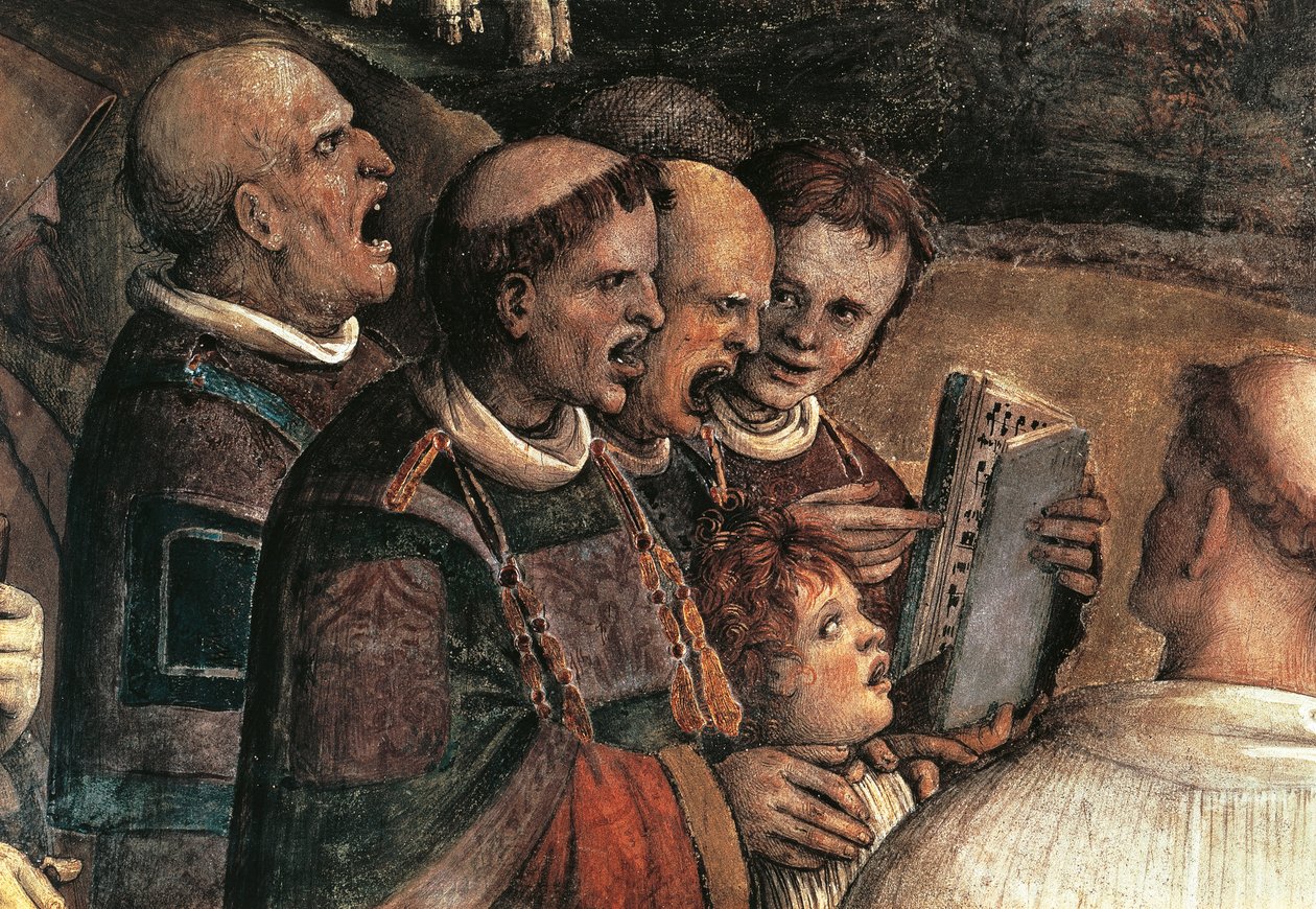 Şarkıcılar, Transport of Holy Face'ten detay by Amico Aspertini