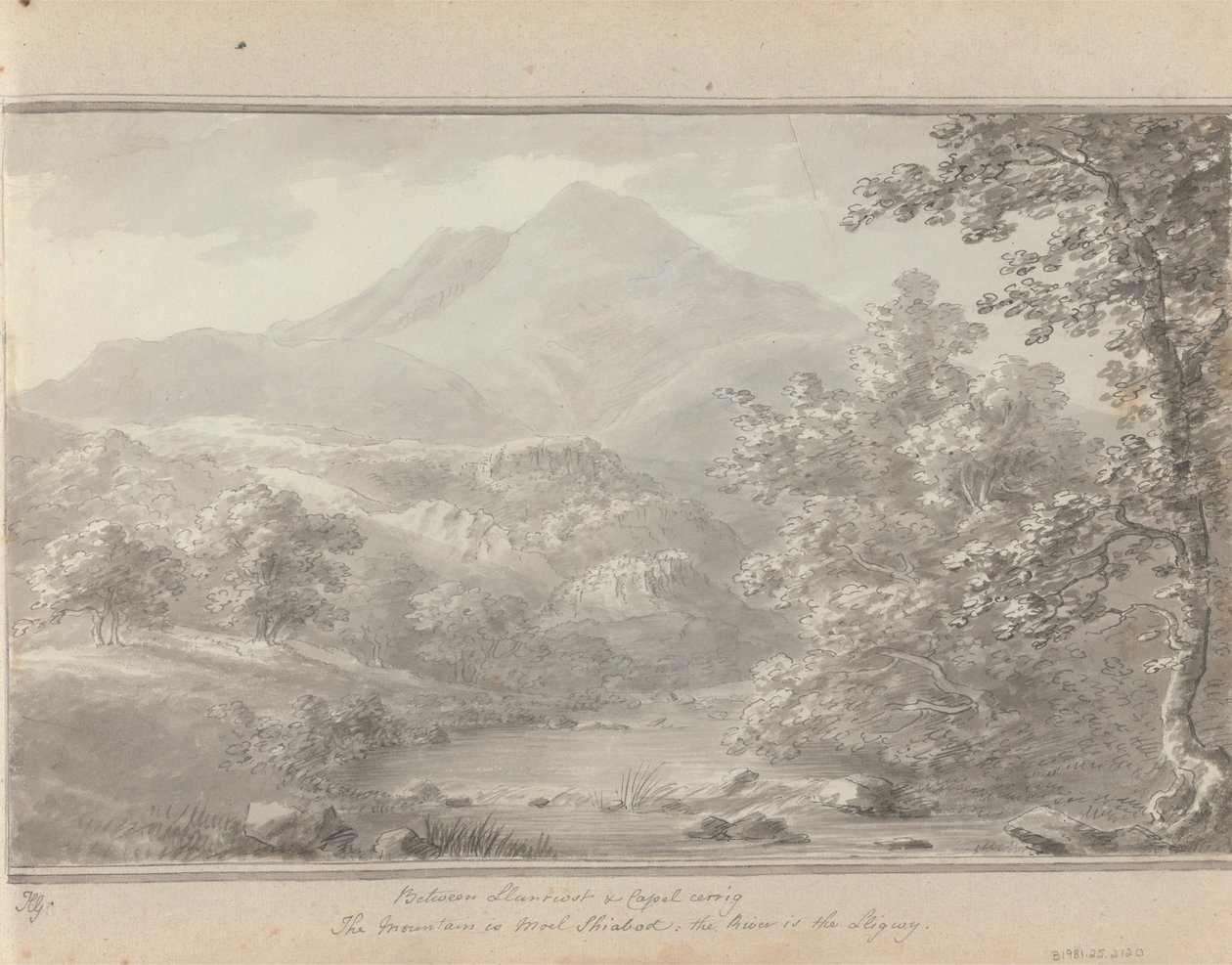 İngiltere, İskoçya ve Galler'deki Görüntüler: Llanrwst ve Capel Cerrig Arasında, Dağ Moel Shiabod, Nehir Lligwy by Amos Green