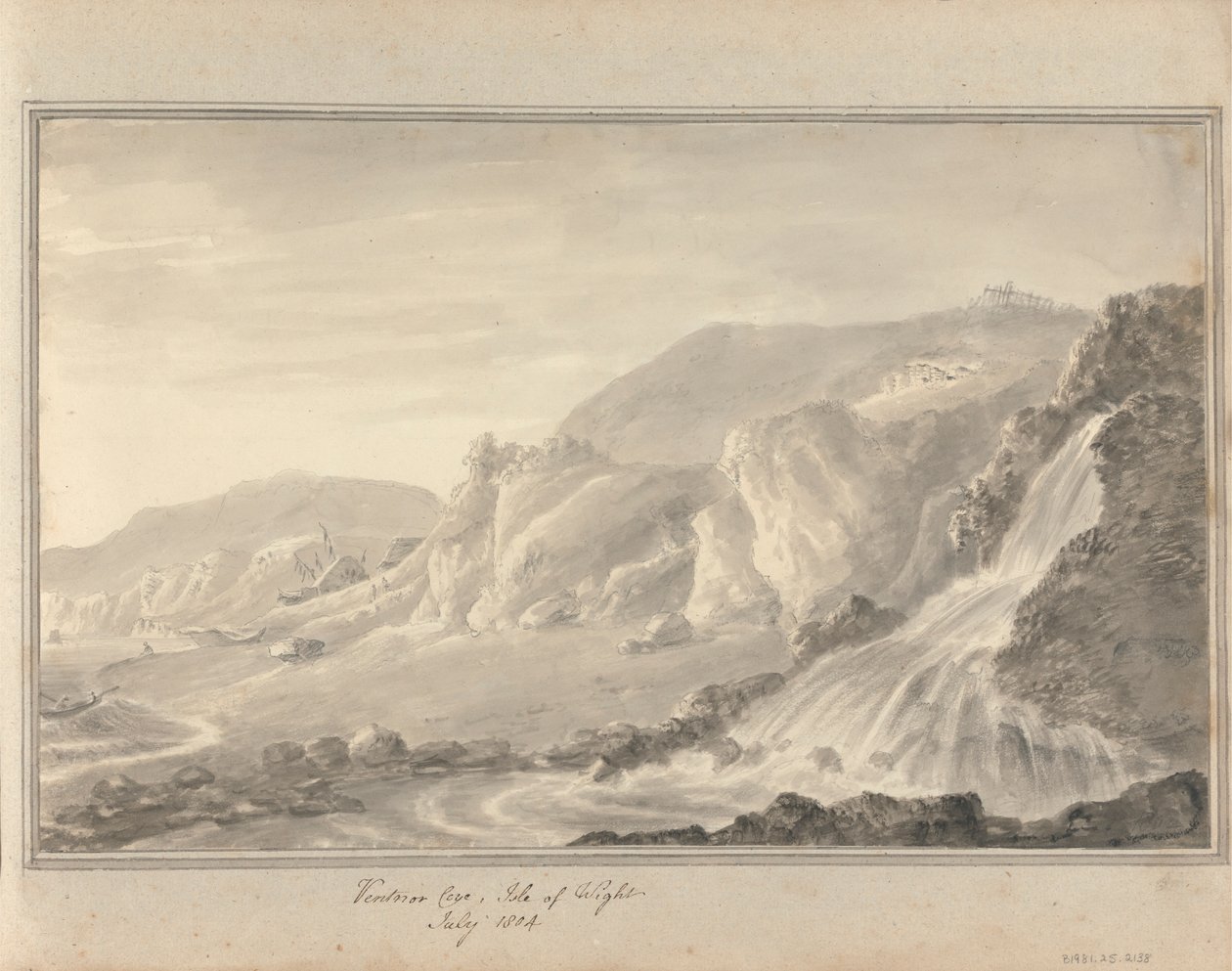 İngiltere, İskoçya ve Galler'deki Görüntüler: Ventnor Cove, Wight Adası, Temmuz 1804 by Amos Green