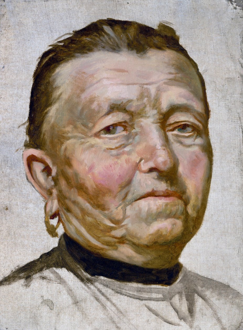 Kadın yüzü (tuval üzerine yağlı boya) by Anacleto Laretto