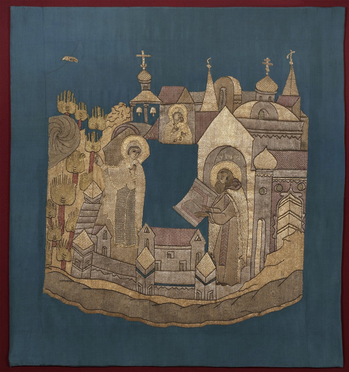 Tanrı'nın Annesinin Simonov Manastırı Podea'da Belozersk Aziz Cyril'e Görünüşü, 16201635 by Ancient Russian Art