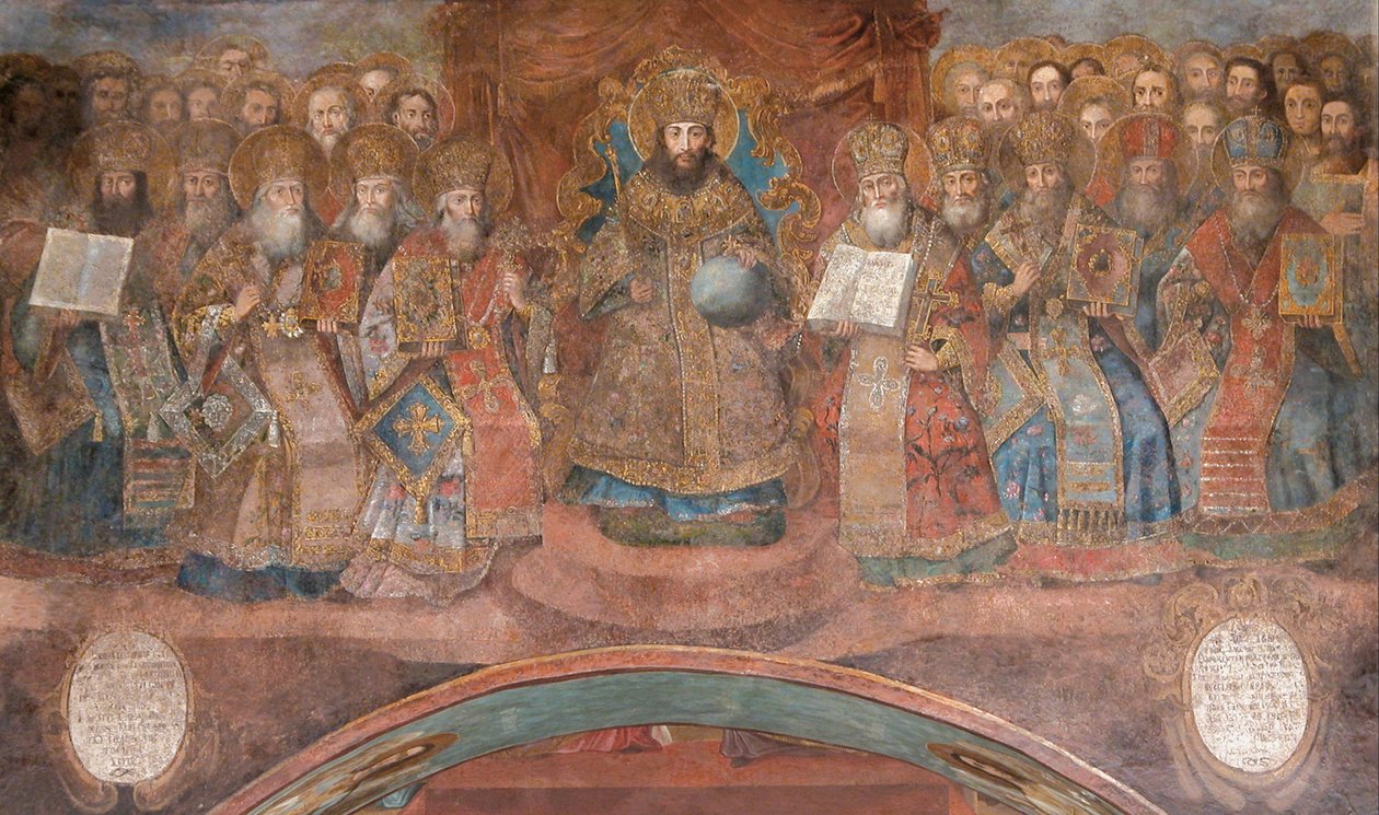 İznik Birinci Konseyi by Ancient Russian frescos