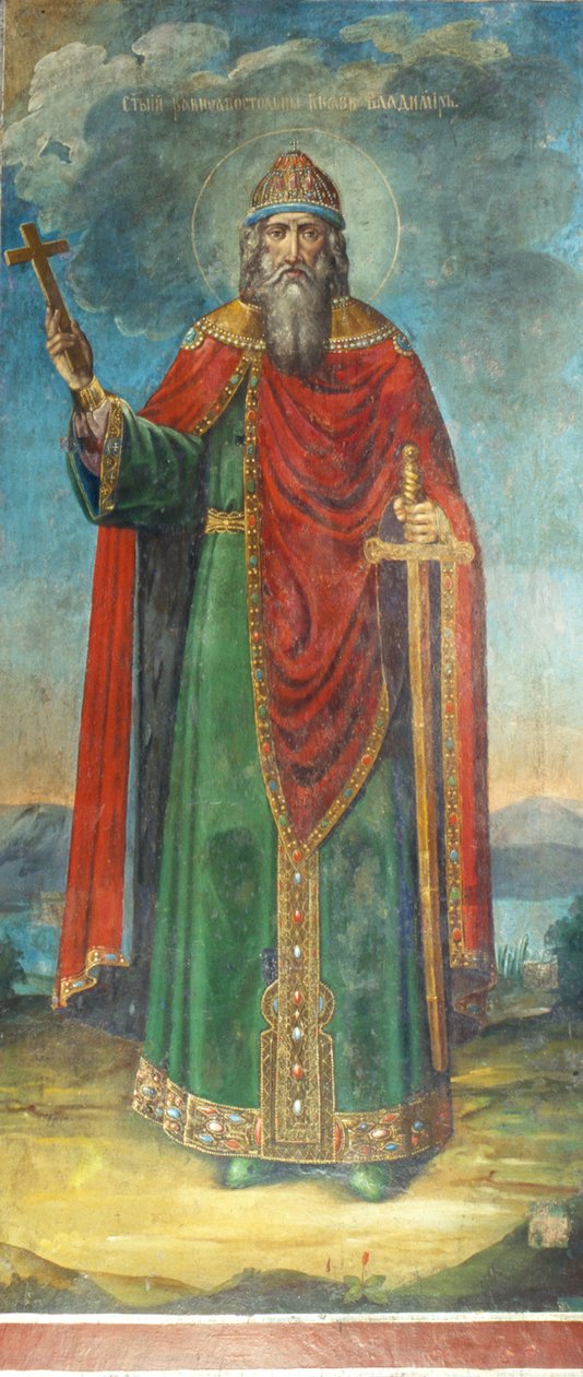 Grand Duque Vladimir Svyatoslavich by Ancient Russian frescos