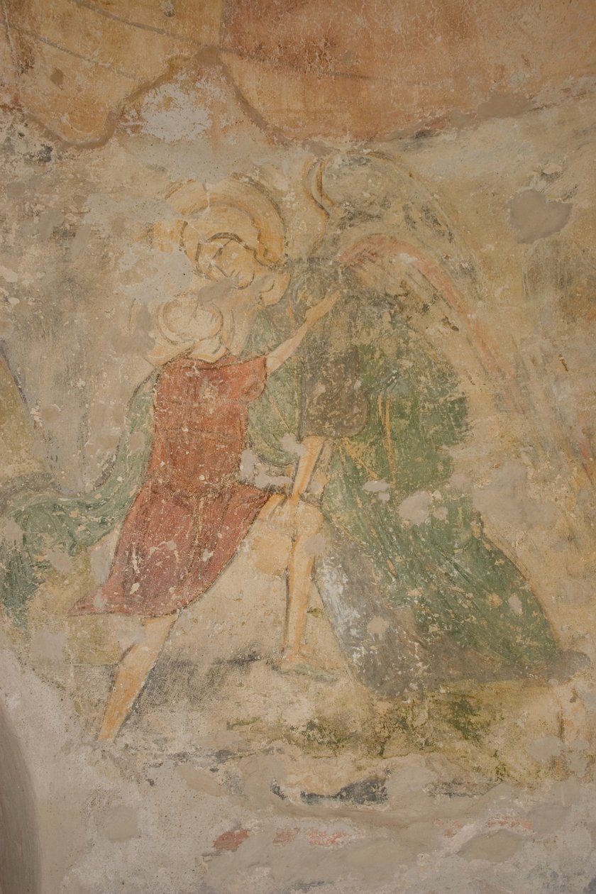 Yakup ve Melek, 12. yüzyıl by Ancient Russian frescos