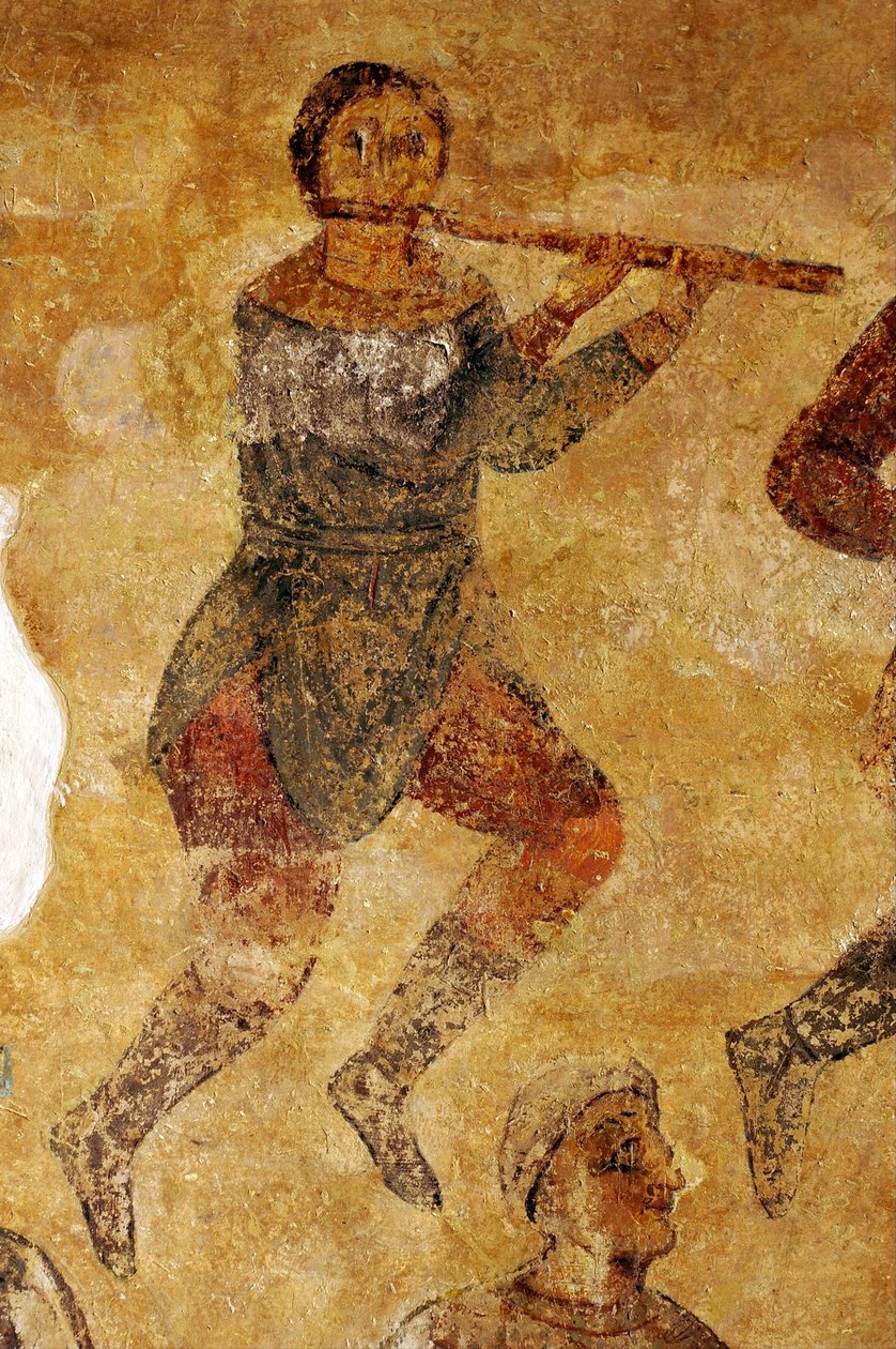 Müzisyenler ve akrobatlar detay by Ancient Russian frescos