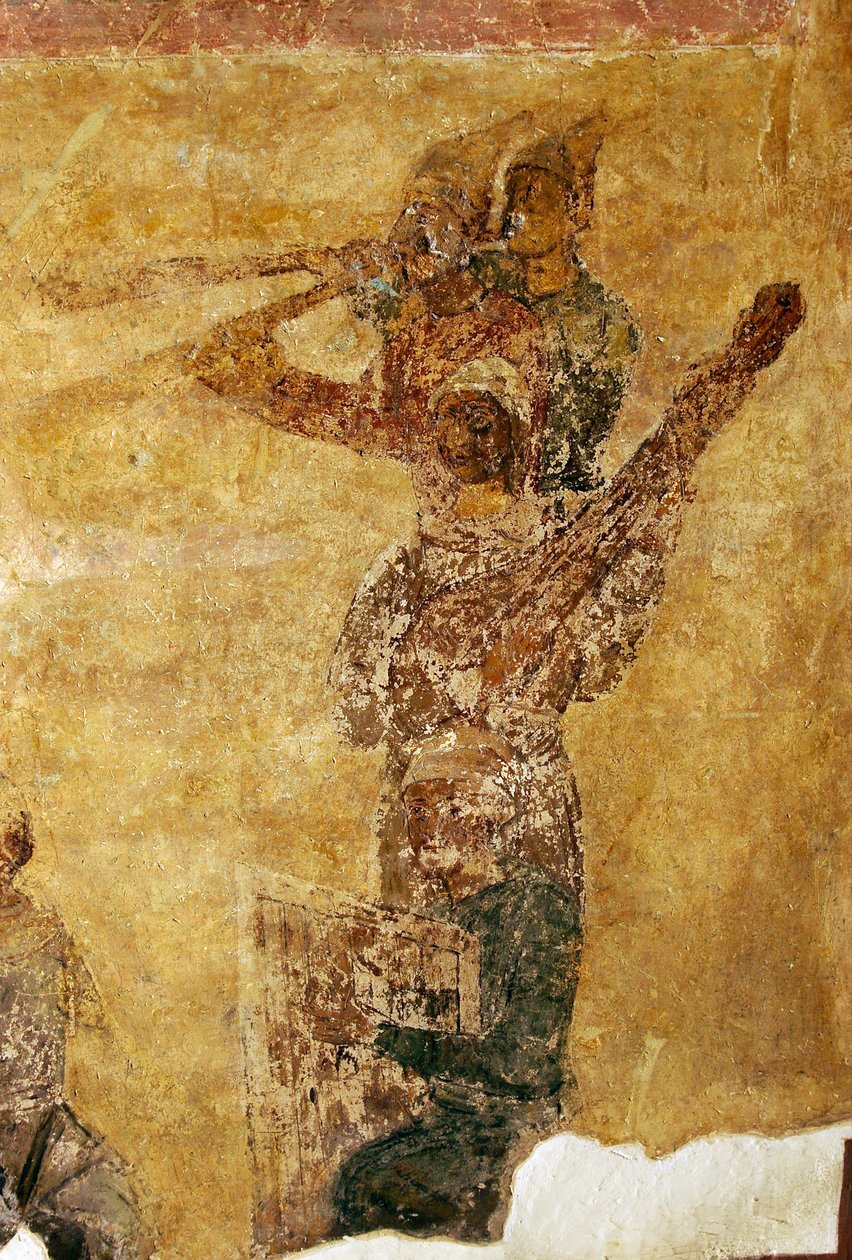 Müzisyenler ve akrobatlar detay by Ancient Russian frescos