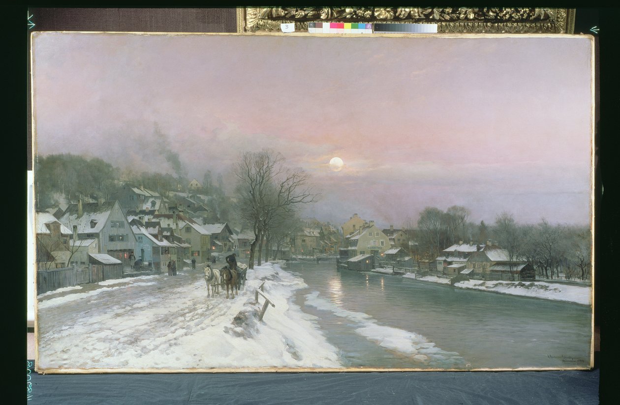 Kışın Kanal Manzarası by Anders Andersen Lundby