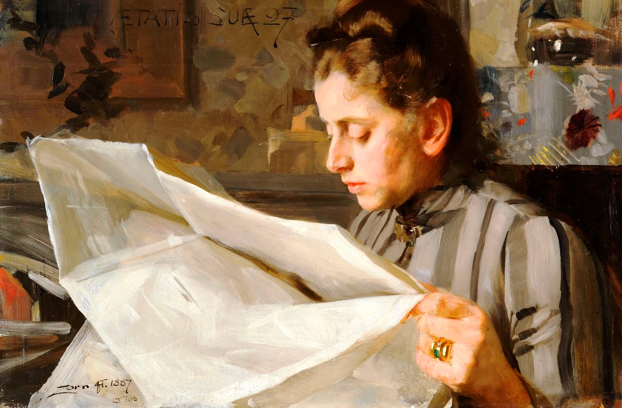 Emma Zorn, Okuma by Anders Leonard Zorn