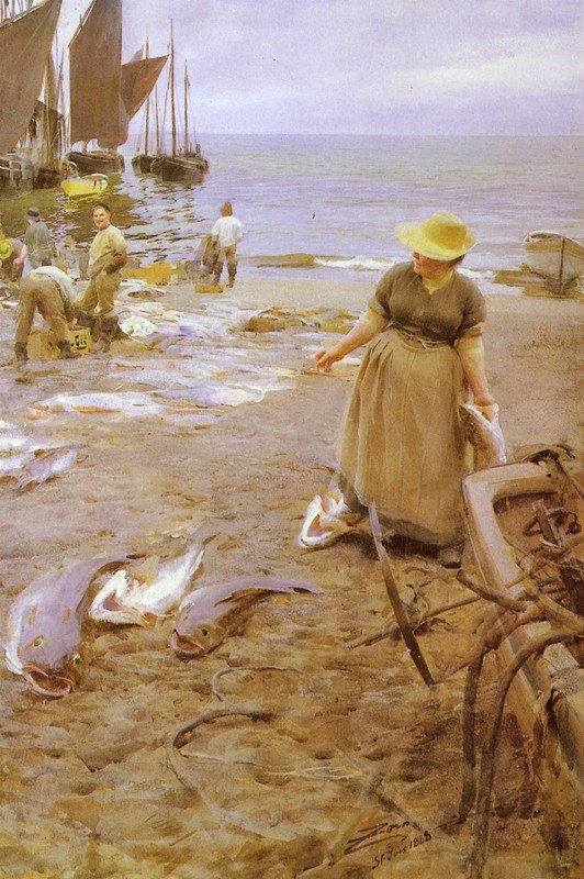 Balık pazarı St. Ives by Anders Leonard Zorn