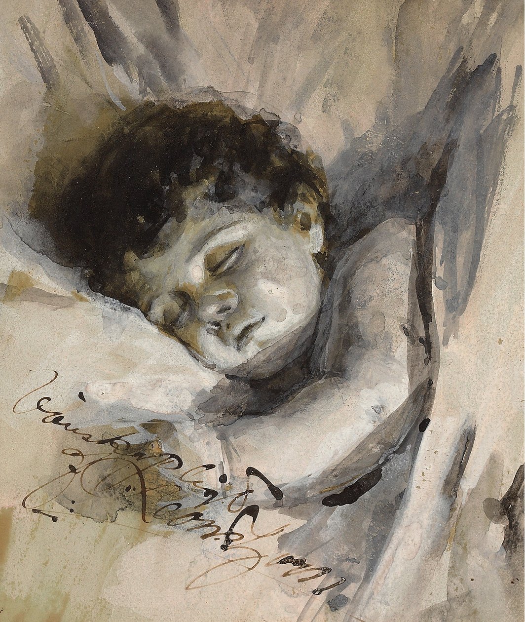 uyuyan çocuk by Anders Leonard Zorn