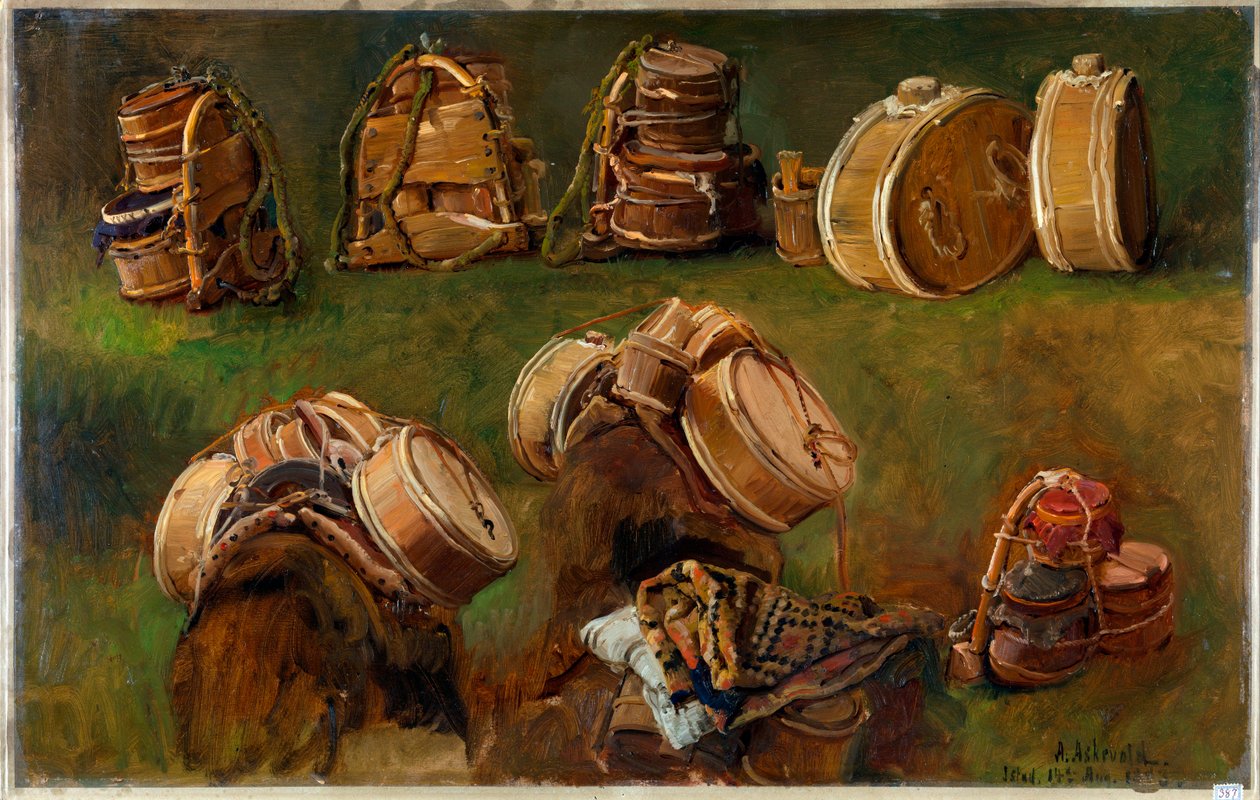 ""Etude de bats pour bete de somme"" (Paket Saddles ve diğer Nesneler Çalışması) Peinture d