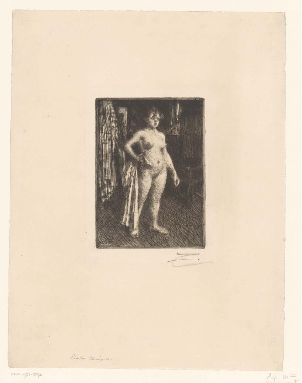 Villette Venüsü by Anders Leonard Zorn (signed by artist)