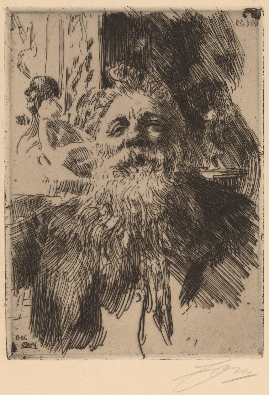 Auguste Rodin, 1906. by Anders Leonard Zorn