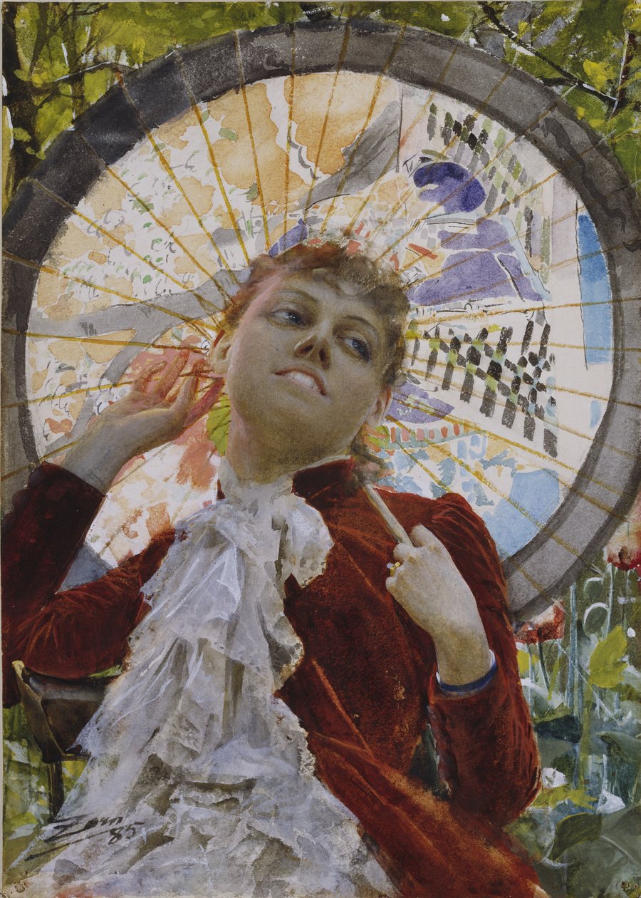 Havadaki Kaleler, 1885 (wc) by Anders Leonard Zorn