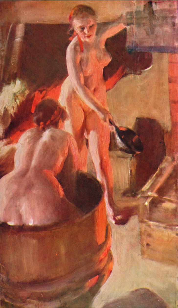 Dalarnalı Kızlar Banyo Yapıyor, 1908, 1931 by Anders Leonard Zorn