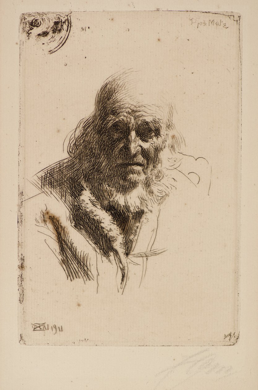 Yaşlı Bir Adamın Başı by Anders Leonard Zorn