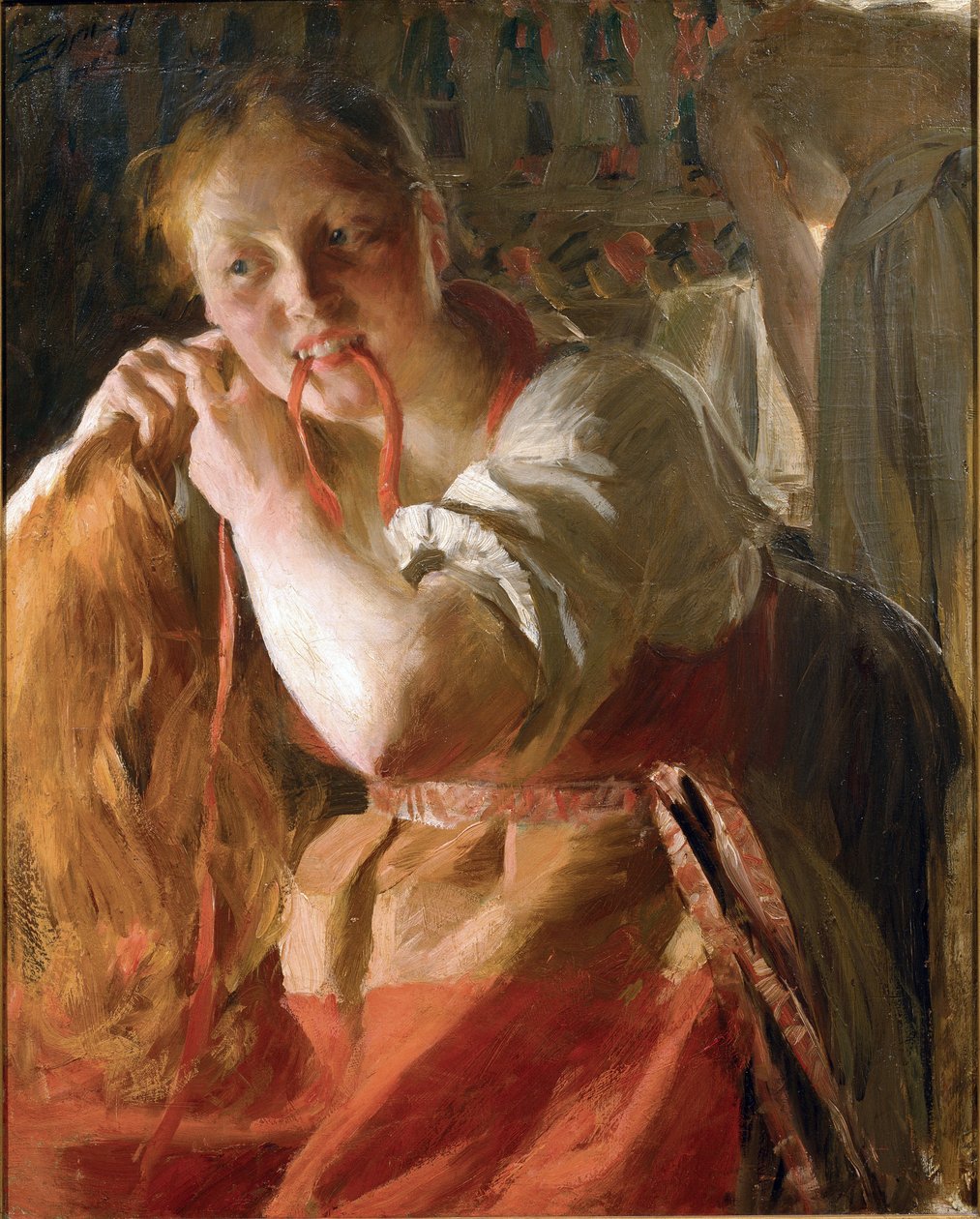 Margit par Zorn, Anders Leonard (1860-1920). Tuval üzerine yağlı boya, ebat : 78x63,7 by Anders Leonard Zorn