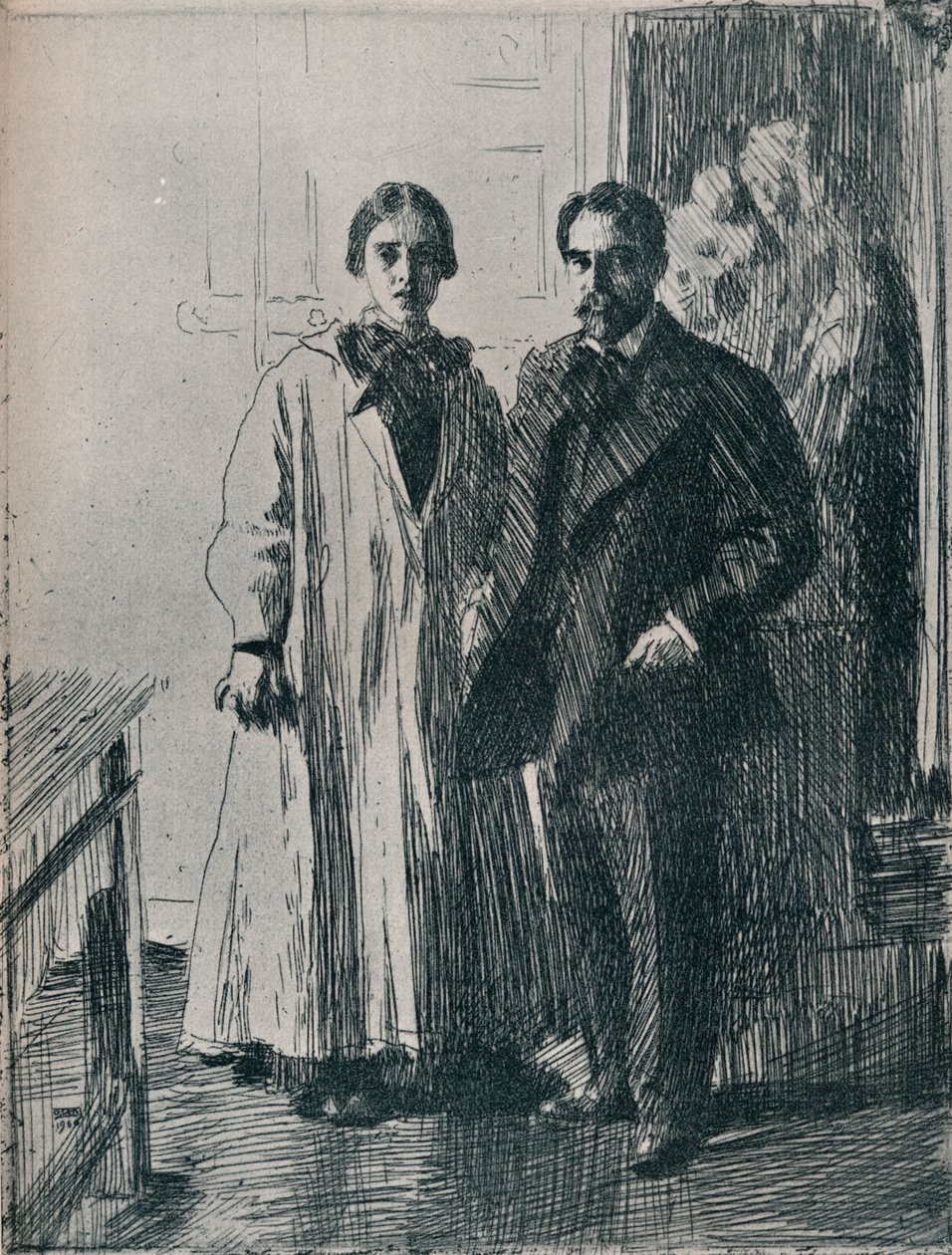 Anders Zorn tarafından yapılan gravürden Bay ve Bayan Atherton Curtis, c1880-1906, 1906 by Anders Leonard Zorn