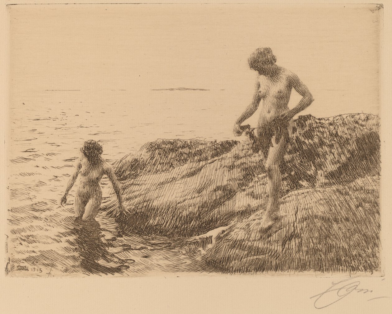 Denize Doğru Skerries, 1913. by Anders Leonard Zorn