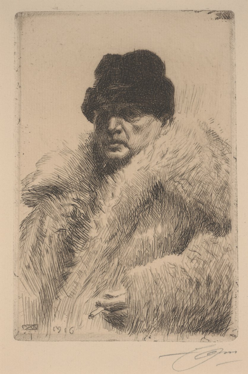 Kürk Mantolu Otoportre by Anders Leonard Zorn