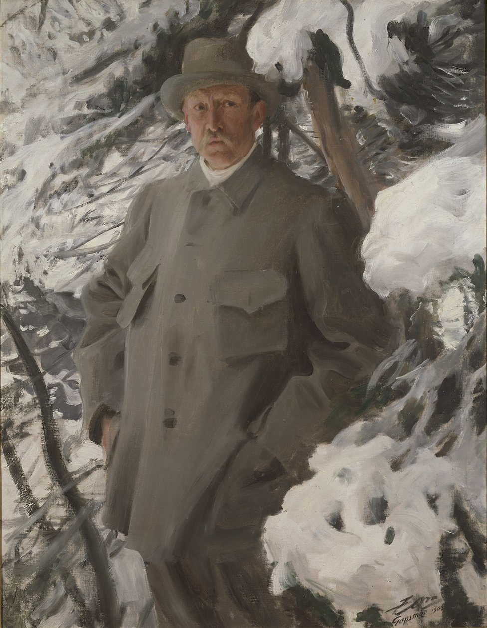 Ressam Bruno Liljefors, 1906 by Anders Leonard Zorn