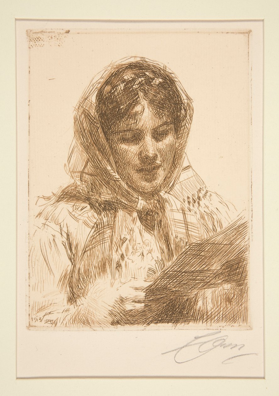 Bir Mektup, 1913 by Anders Leonard Zorn