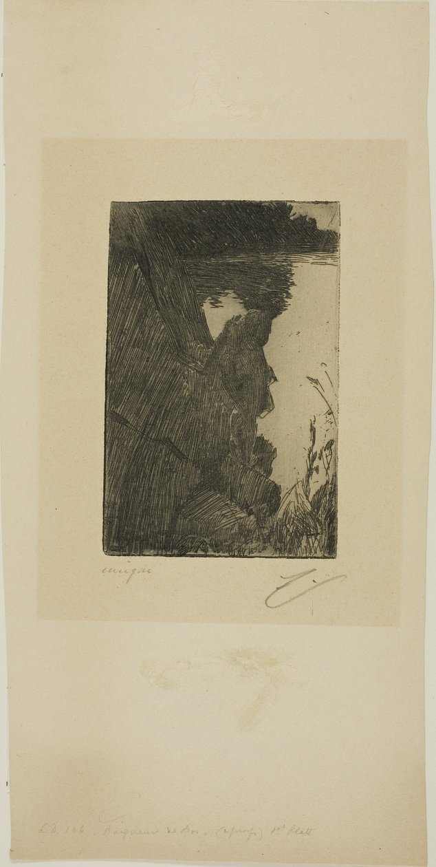 Yıkanan (Akşam) I (Çinko gravür) by Anders Leonard Zorn