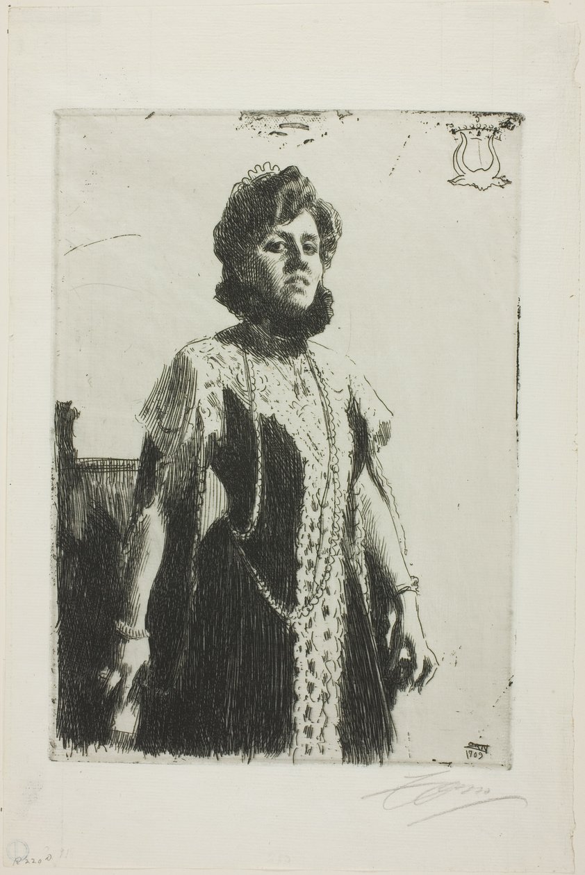 Oxenstierna (Bayan Aurore Klintberg, kızlık soyadı Oxenstierna, Tüm uzunluk) by Anders Leonard Zorn