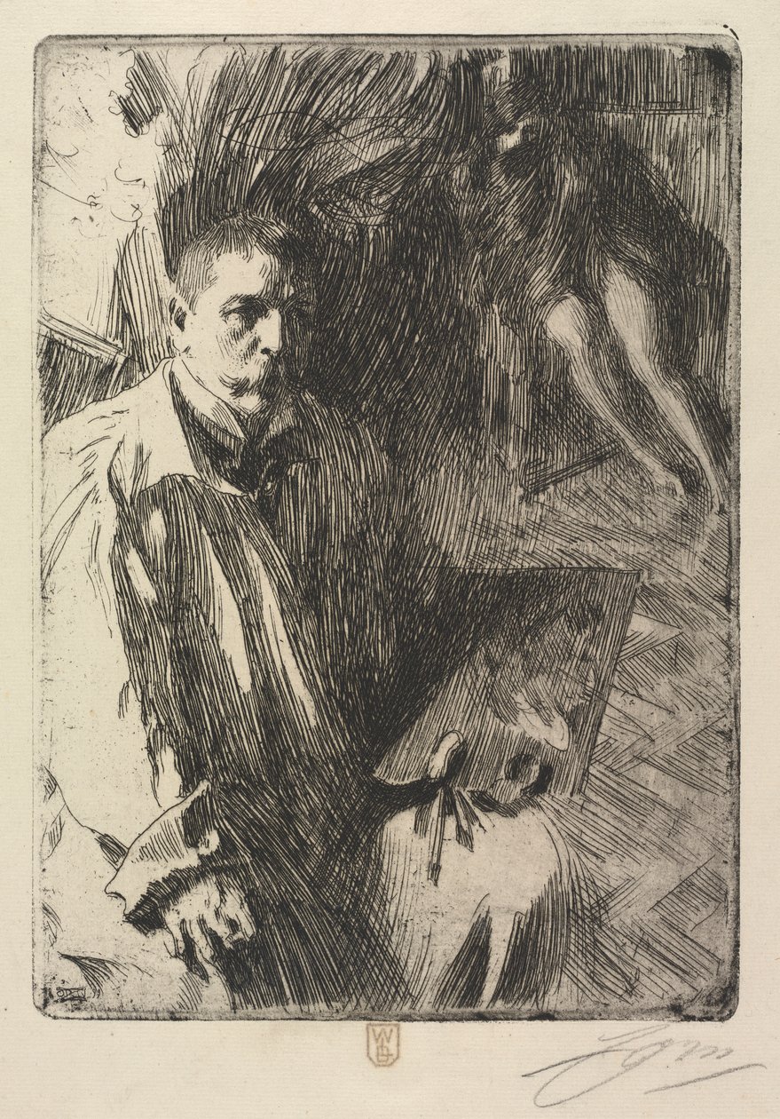 Sanatçının Portresi ve Modeli by Anders Leonard Zorn