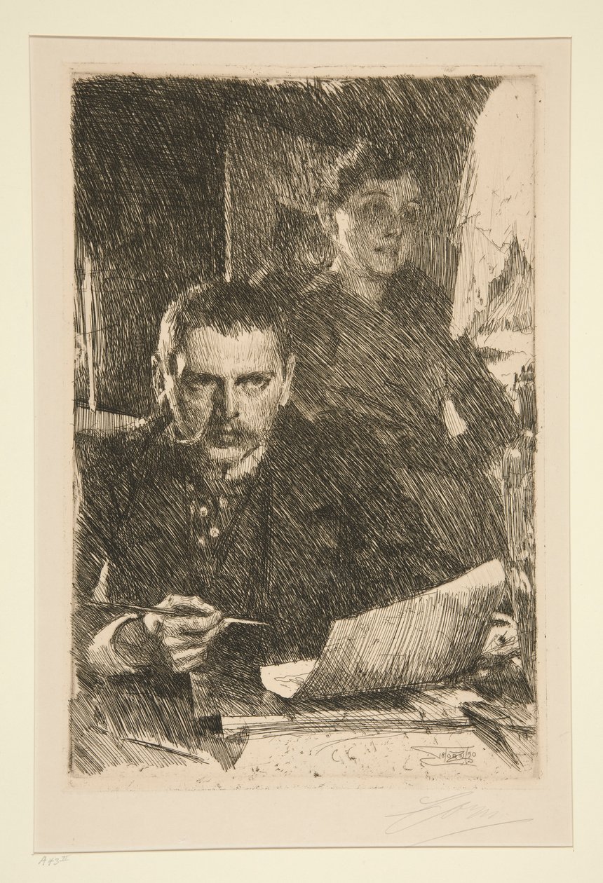 Sanatçı ve Karısının Portresi by Anders Leonard Zorn