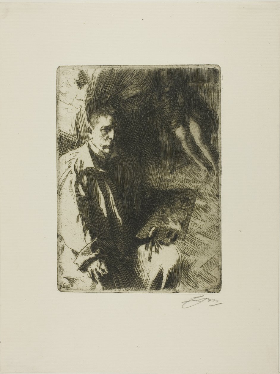 Model II ile Otoportre by Anders Leonard Zorn