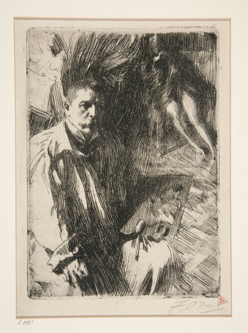 Model II ile Otoportre by Anders Leonard Zorn