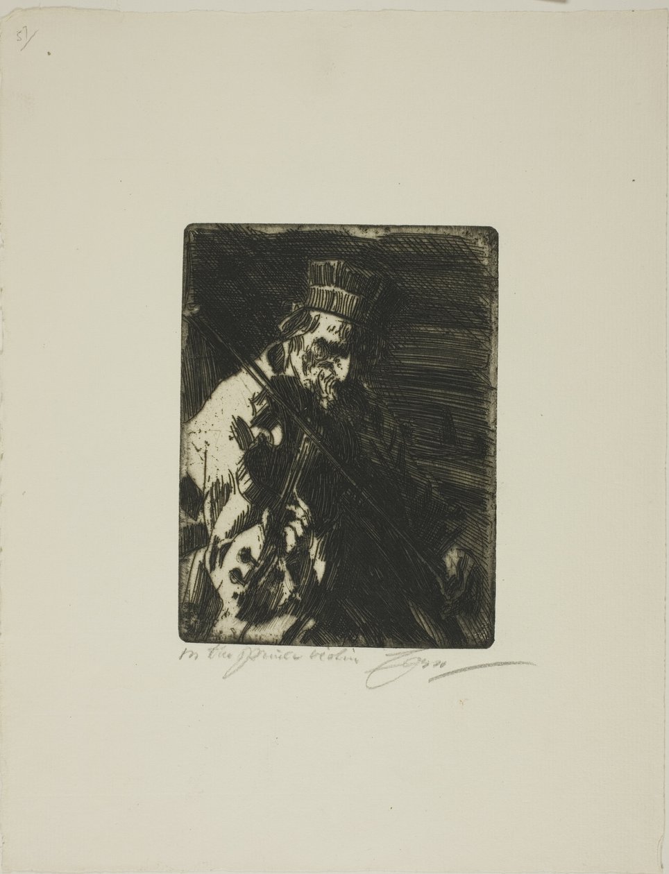 köy kemancısı by Anders Leonard Zorn