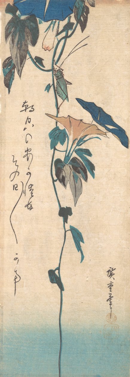 Çekirge ve Sabah Zaferi Vine, ca. 1835., yaklaşık 1835. by Ando Hiroshige